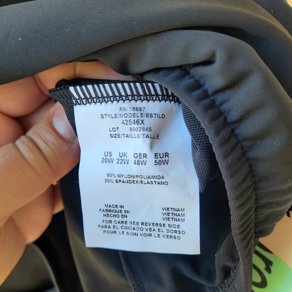 Penbrooke Swim Tummy Control Bikini Bottom Swimsuit Plus Size 20W Black NEW - Picture 5 of 9